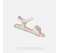Geox J Sandal Haiti Girl, White Lt Pink, 26 EU