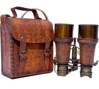 J.Scott London Jumelles en cuir et laiton style victorien avec sangle de cou pour décoration de maison et de bureau