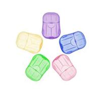 J Shop 5pièces Savon jetable Papier Propre parfumé Tranche Mousse boîte Mini Papier Savon pour Voyage en Plein air Utilisation Couleur aléatoire