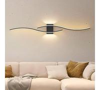 J.SUNUN Applique Murales Intérieur LED Noir, Éclairage Mural Moderne en Aluminium, Lampe Murales Up Down Pour Chambre, Salon, Couloirs