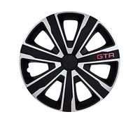 J-TEC Enjoliveurs 14'' pouces Cap De Roue Jeu Enjoliveur Auto noir/argenté J14606