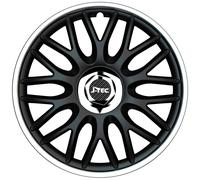 Jeu d'enjoliveurs J-Tec Orden R 13-inch noir/argent + anneau chromé