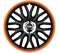 Jeu d'enjoliveurs J-Tec Orden R 15-inch noir/orange + anneau chromé