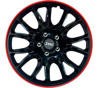 Jeu d'enjoliveurs J-Tec Hero GTR 15-inch noir/bord rouge