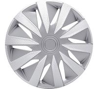 J-Tec Jeu de 4 enjoliveurs Lazio 14-inch Argent/Look-carboné