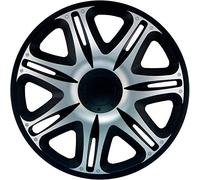 J-Tec Jeu de 4 enjoliveurs Nascar 14-inch Argent/Noir