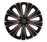 J-Tec Jeu d'enjoliveurs Rosso 15-inch Argent/Noir/Rouge
