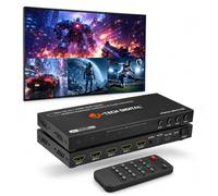 J-Tech Digital Commutateur HDMI 4K 4 en 1 sortie, 4 x 1 4K 30 Hz HDMI Quad Multiviewer Commutateur sans couture avec PiP, 6 modes de visualisation, extraction audio via optique 3,5 mm (JTECH-MV41AE)