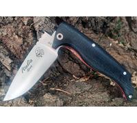J&V Couteau a Lame Pliante pour Bushcraft, Randonnée, Camping et Sports de Plein Air, Lame 8,5 cm, Étui en Cordura, Fabriqué en Espagne