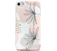 J.West Coque pour iPod Touch 7, iPod Touch 6 et 5, Coque Souple Bohême avec Motif Floral, Coque Moderne en Silicone Mince, Coque de Pare-Chocs en Silicone Geo Line Plant Flowers Case pour iPod