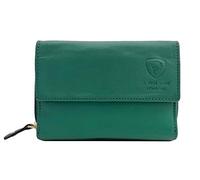 J. Wilson London Portefeuille en cuir RFID pour femme avec poche zippée, bleu sarcelle, M, Contemporain