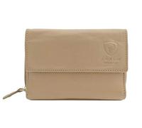 J. Wilson London Portefeuille en cuir RFID pour femme avec poche zippée, crème, M, Contemporain