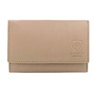 J. Wilson London Portefeuille en cuir RFID pour femme avec poche zippée, crème, M, Contemporain