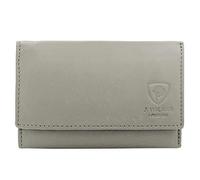 J. Wilson London Portefeuille en cuir RFID pour femme avec poche zippée, gris, M, Contemporain