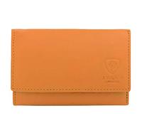 J. Wilson London Portefeuille en cuir RFID pour femme avec poche zippée, jaune moutarde, M, Contemporain
