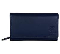 J. Wilson London Portefeuille luxueux de designer avec compartiments multiples, en cuir souple Nappa, avec protection anti-RFID, poche zippée, boîte cadeau incluse, pour femme