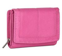 J. Wilson London Portefeuille luxueux de designer avec multiples compartiments, en cuir souple Nappa, avec protection anti-RFID, poche zippée, pour femme - rose