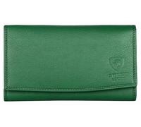 J. Wilson London Portefeuille pour femme en cuir véritable avec protection RFID et poche à monnaie avec fermeture éclair (vert)