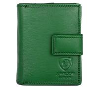 J. Wilson London Portefeuille RFID en cuir souple avec pochette zippée pour femme, vert bouteille, M, Contemporain