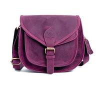 J. Wilson London - Sac à bandoulière unisexe en cuir véritable vieilli vieilli rétro vintage Hunter fait à la main pour femme, Rose vieilli, M
