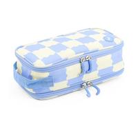 J World New York Doodle Trousse à Crayons Grande capacité 2 Compartiments pour école Adolescente Fille garçon Femme Bleu