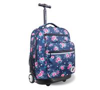 J World New York Sundance Sac à dos à roulettes unisexe, Bleu marine/rose, 50,8 cm, Sundance Sac à dos à roulettes pour fille et garçon
