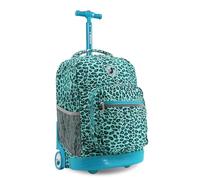 J World New York Sunrise Rolling Backpack Sac à dos loisir, 18 cm, 34.5 liters, Multicolore (Mint Leopard)
