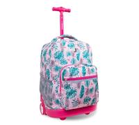 J World New York Sunrise Rolling Backpack Sac à dos loisir, 18 cm, 34.5 liters, Multicolore (Palm Leaves)