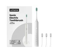 J.ZAO Brosse à dents électrique, avec 4 têtes de brosse, base de chargement, faible bruit et batterie longue durée, blanche