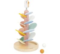 J04040-Wooden Descender Slide To Assemble-14 Sheets,2 Balls And 1 Instruction Manual Included-Early Learning Toy-Bedroom Decoration-Water-Based Paint-Develop Fine Motor Skills -