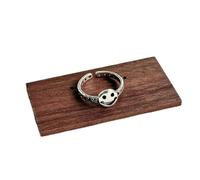 J0495-3 Bague en argent sterling avec visage souriant pour femme Ouverture simple