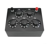 J2361 Boîte de résistance réglable 0-9999,9Ω Boîte de décennie de laboratoire avec 5 gammes commutables pour enseigner des expériences de physique, noir