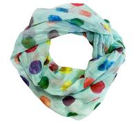 J26 Écharpe d'été en soie à pois - Dégradé de couleur unie - Écharpe tube - Étole légère, Menthe à pois, 160 x 48cm