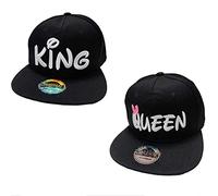 J26 Prince & Princess Casquette de baseball Brother & Sister pour enfant - Casquette américaine - Look culte pour frères et sœurs (ensemble King et Queen noir), King & Queen Ensemble noir, taille