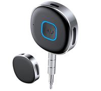 J33 Car Bluetooths Receiver - Wireless Audio Player with Lossless Quality | Two Connect Device Plug and Play | Car Truck SUV Driving Automotive Indoor Outdoor Garage 4.3x4.3x1.3cm ABS (Black)