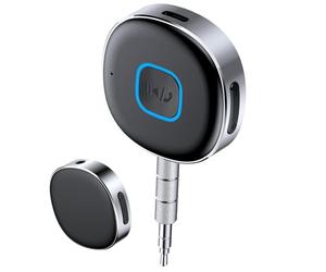 J33 Car Bluetooths Receiver - Wireless Audio Player with Lossless Quality | Two Connect Device Plug and Play | Car Truck SUV Driving Automotive Indoor Outdoor Garage 4.3x4.3x1.3cm ABS (Black)