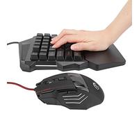 J50 Mouse Keyboard Set, Clavier et Souris de Jeu prenant en Charge 5 DPI réglables, Ensemble de Clavier de Souris à Une Main Accessoire d'ordinateur pour Win2000 / Androids / OS X Double The