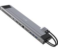 j5create 2xUSB-C M.2 NVMe dock USB-C Gen 2 1xHDMI/1xExportation d'écran/3xUSB3.2/2xUSB-C/RJ45 Gigabit/ 1xM.2 NVMe slot argent JCD552-N
