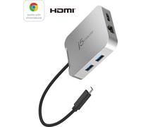 j5create 4K60 Elite USB-C PD Docking Station Multiport Adapter 1x4K HDMI/2xUSB 3.1/1xUSB-C/1xRJ45 Gigabit ; couleur argent JCD391-N