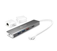 j5create 9 in 1 USB-C Hub SuperSpeed+Type C Adapter w/Ethernet, microSD/SD 4.0, 4K HDMI, USB-C 3.1 Gen2 Port, PD 100W Compatible for MacBook, XPS, Chromebook, and Other USB C Laptops (JCD375)