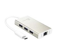j5create JCH471 - Adaptateur réseau - USB-C - Gigabit Ethernet x 1 + USB 3.0 x 3 - aluminium G