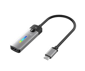 j5create Adaptateur USB Type C vers HDMI (8K@60Hz, 4K@120Hz) avec lumière LED RVB pour MacBook Pro, MacBook Air, iPad Pro, Samsung Galaxy, Surface Pro, Dell, HP (JCA157)