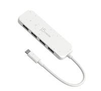 j5create Hub 4-en-1 USB-C vers 4 Ports Type-A (Eco-Friendly)/4 USB-A avec 10Gbps SuperSpeed/USB-C Dongle | Compatible avec MacBook Pro/MacBook Air/iPad/Mac Mini et d'autres appareils Type C(JCH341EW)