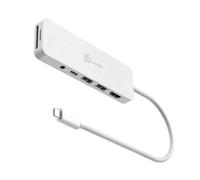 j5create Hub USB-C 4K HDMI 100W PD SD/microSD Audio 2xUSB-A (JCD373EW) | Hub multi-ports USB-C avec vidéo 4K HDMI, PD 100W, lecteurs SD/microSD, audio 3.5mm et 2x USB-A 5Gbps. Ultra-compatible.