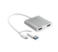 j5create JCA365 - Adaptateur vidéo - 24 pin USB-C mâle pour HDMI femelle - 20 cm - argent - support pour 4K30Hz, 2K60Hz support