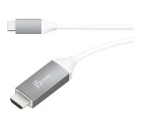 j5create JCC153G - Câble adaptateur - 24 pin USB-C mâle pour HDMI mâle - 1.524 m - gris - support pour 4K60Hz (3840 x 2160)