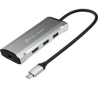 j5create JCD392-N 4K60 Elite USB-C® 10Gbps Travel Dock - Filaire - USB 3.2 Gen 1 (3.1 Gen 1) Type-C - 100 W - 10,100,1000 Mbps - Gris - Gris spatial