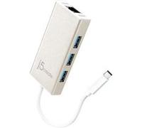 j5create JCH471 - Adaptateur réseau - USB-C - Gigabit Ethernet x 1 + USB 3.0 x 3 - aluminium G