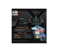 j5create JTSA302 - Kit de montage (bras pour moniteur, base de montage de la pince, montage par passe-câble) - pour 2 écrans LCD - ergonomic, dual, with docking station - aluminium, plastique, acier -