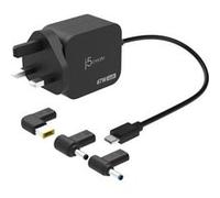 j5create JUP1565DCF3A-FN - Adaptateur secteur - GaN, avec 3 types de connecteurs DC - 67 watt - 3.3 A - PD 3.0, PD 2.0 (USB-C) - noir - Royaume-Uni